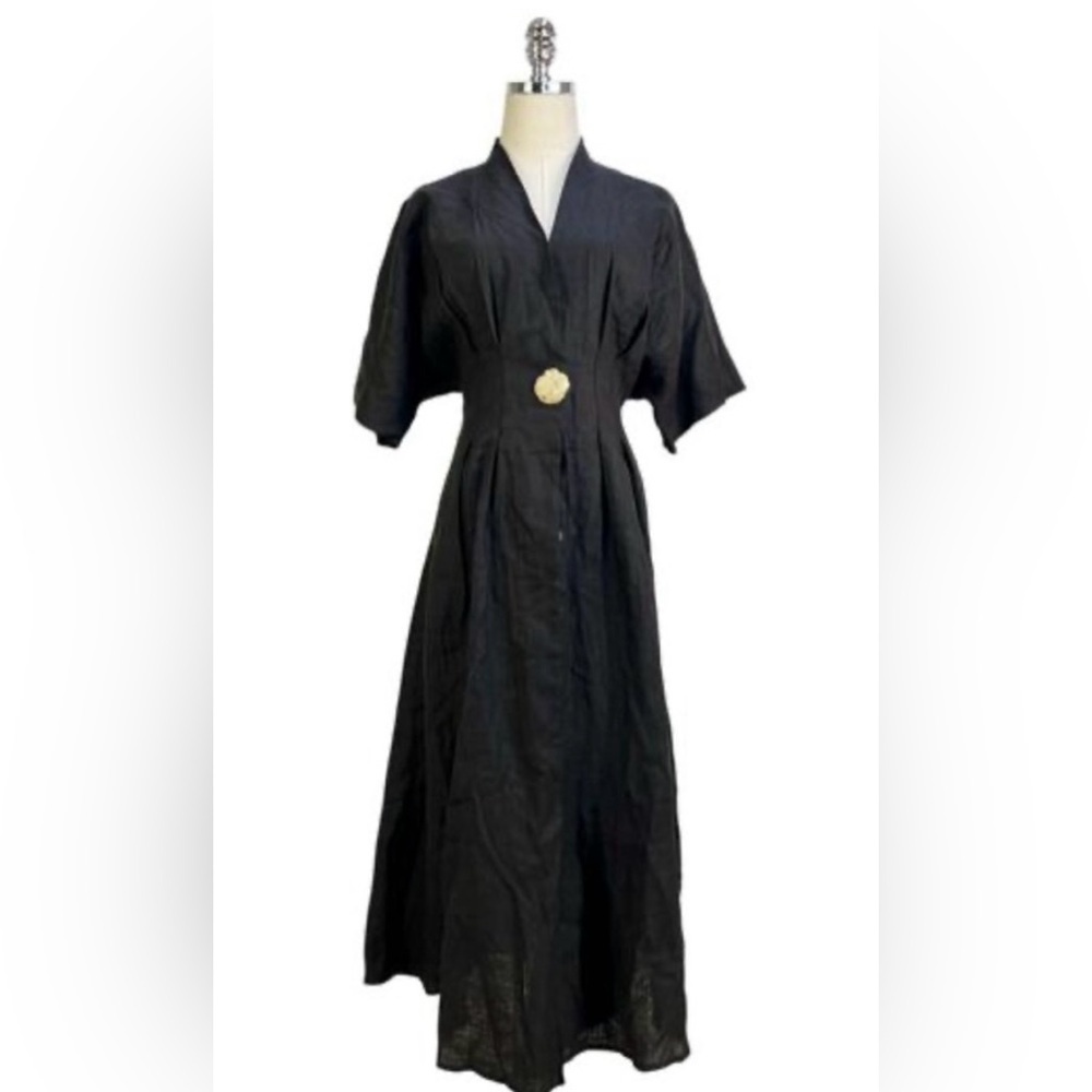 Anthropologie x Exquise Tobie Linen Midi Shirt Dress Size 1X NWT - Picture 4 of 16